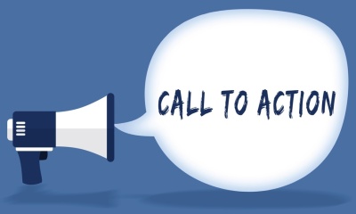 CALL TO ACTION writing in speech bubble with megaphone (© ionut / Fotolia.com)
